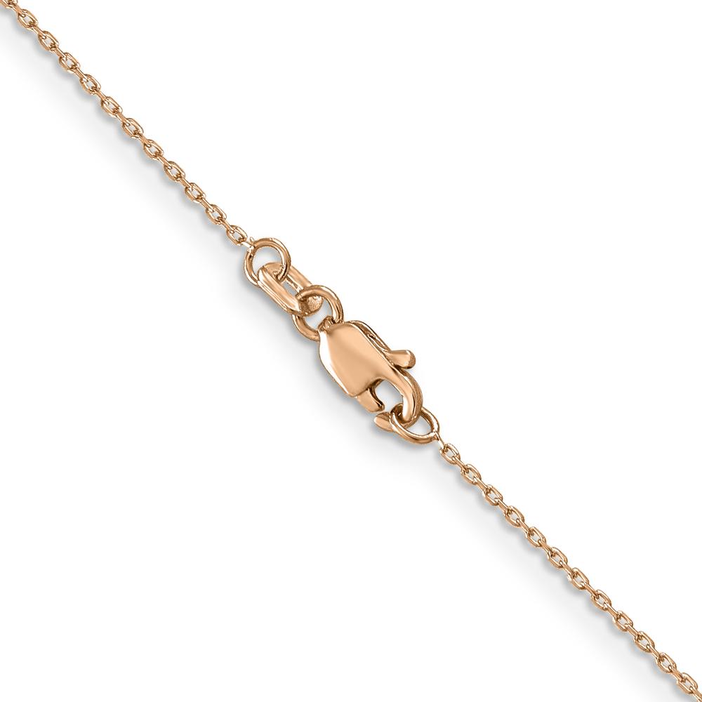14K Rose Gold 22" Diamond-Cut Cable Chain with Lobster Clasp - 0.8mm Width by 0