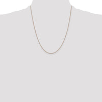 14K Rose Gold 22" Diamond-Cut Cable Chain with Lobster Clasp - 0.8mm Width by 0
