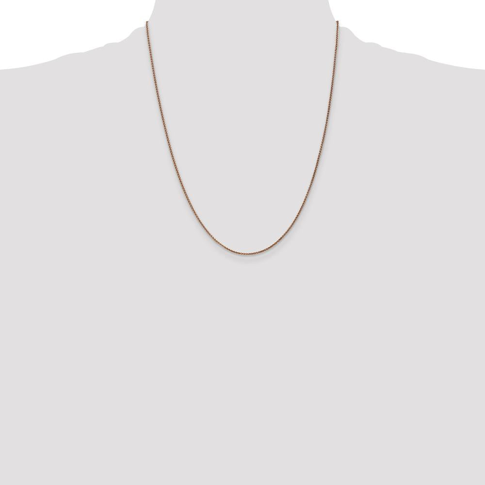 14K Rose Gold 22" Diamond-cut Spiga Chain Necklace with Lobster Clasp by 0