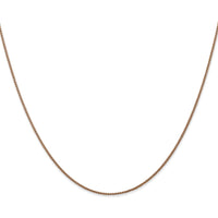 14K Rose Gold 22" Spiga Chain Necklace with Diamond-cut Texture - 1.05mm Width by 0