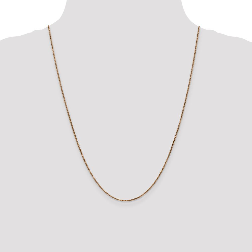 14K Rose Gold 24" 1.25mm Diamond-cut Spiga Chain with Lobster Clasp by 0