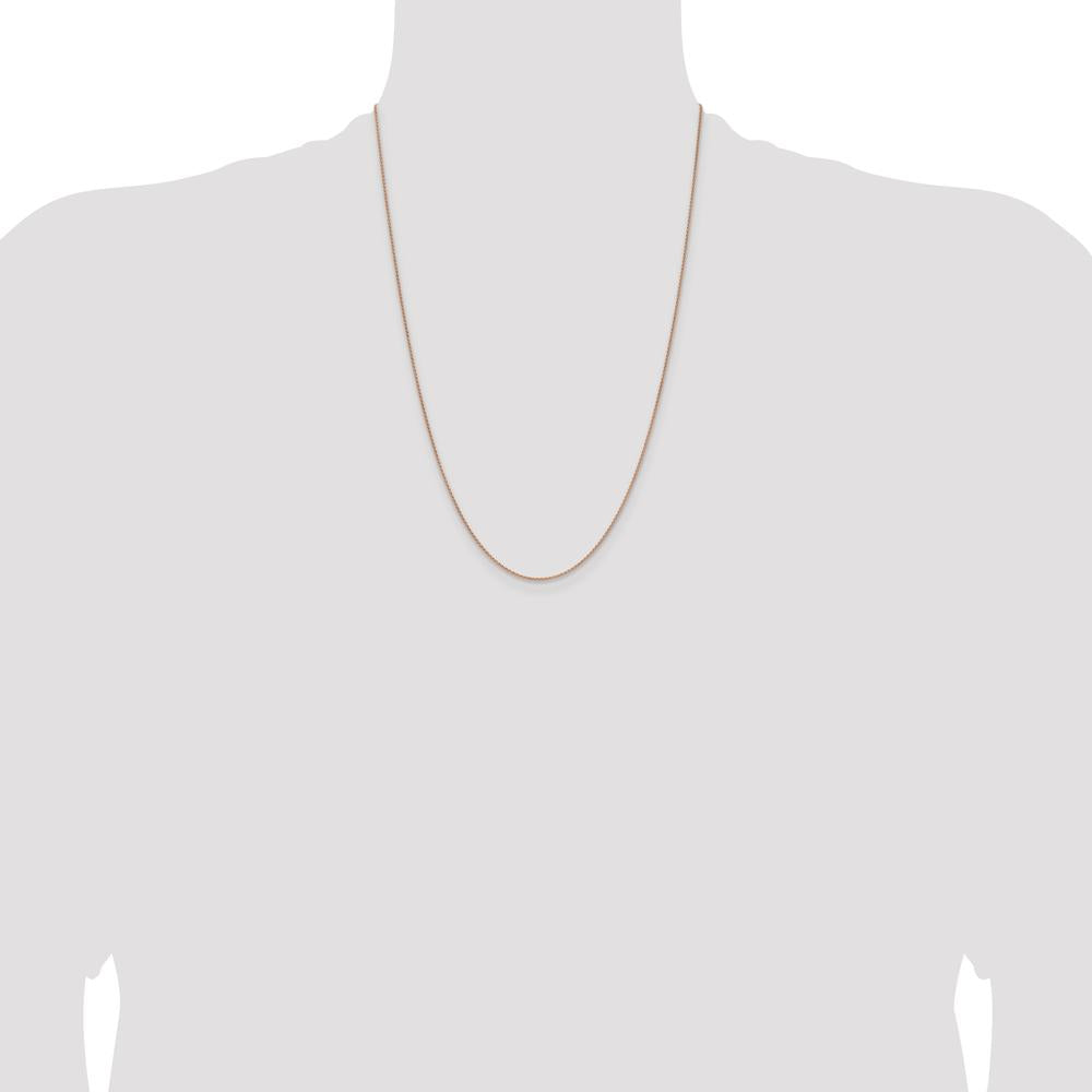 14K Rose Gold 24" 1.25mm Solid Polished Spiga Chain with Lobster Clasp by 0