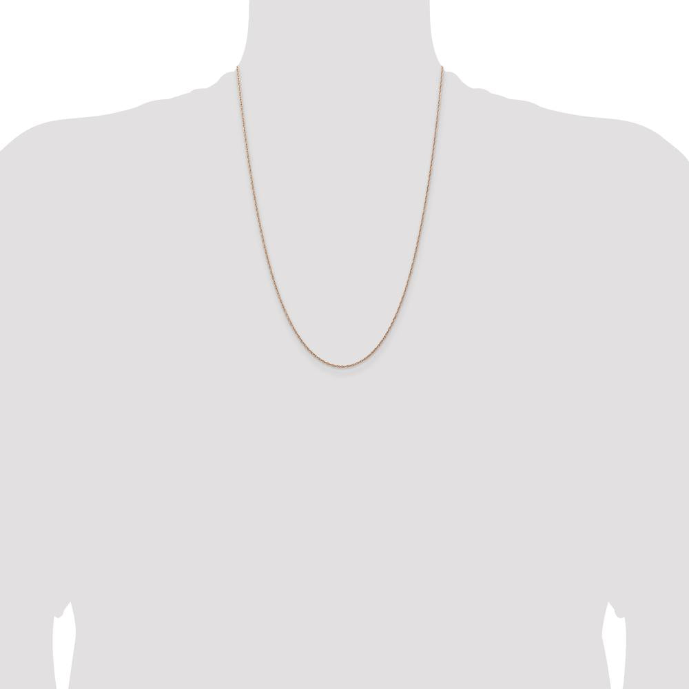14K Rose Gold 24" Baby Rope Cable Chain Necklace - Polished Finish by 0