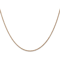 14K Rose Gold 24" Baby Rope Chain with Spring Ring Clasp - 0.8mm Width by 0