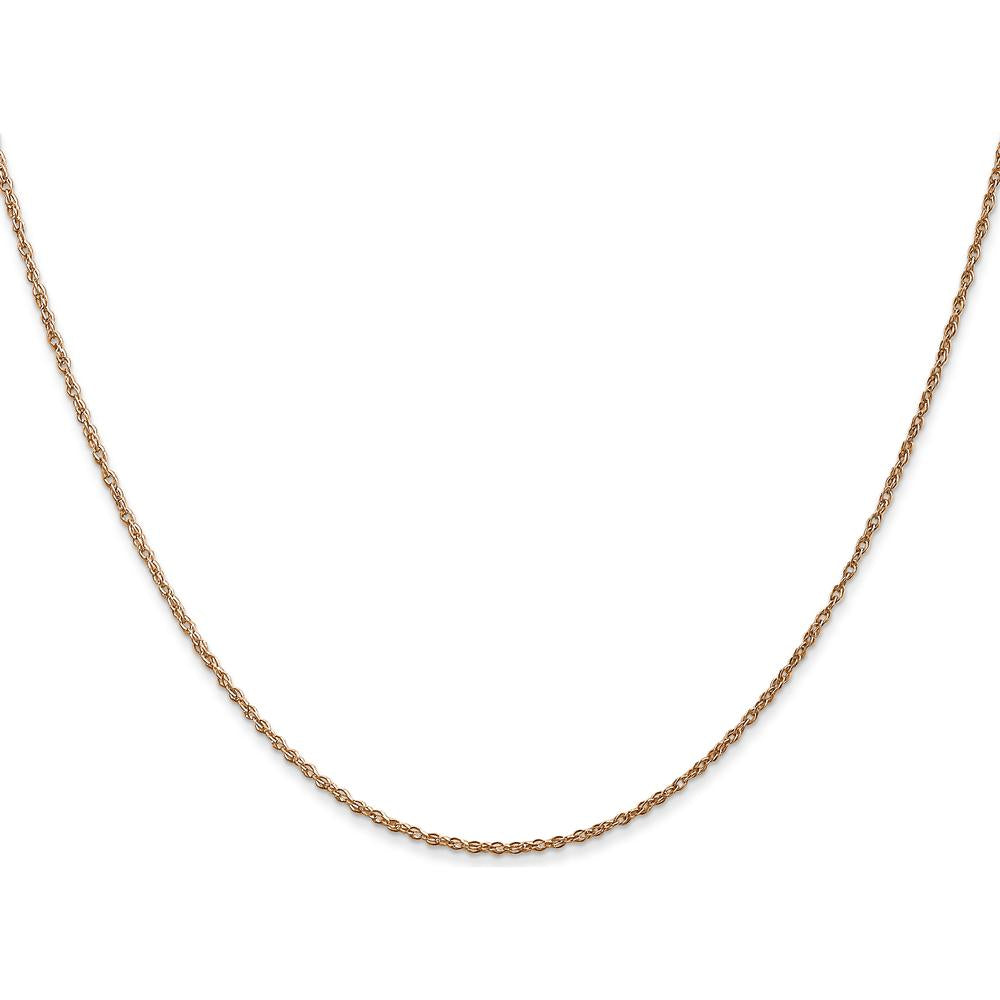 14K Rose Gold 24" Baby Rope Chain with Spring Ring Clasp - 0.8mm Width by 0