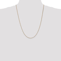 14K Rose Gold 24" Box Link Chain Necklace with Polished Finish and Lobster Clasp - 1.10mm Width by Oro Pregiato