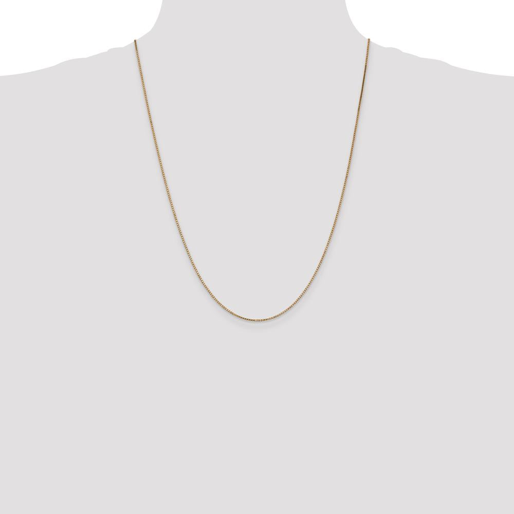 14K Rose Gold 24" Box Link Chain Necklace with Polished Finish and Lobster Clasp - 1.10mm Width by Oro Pregiato