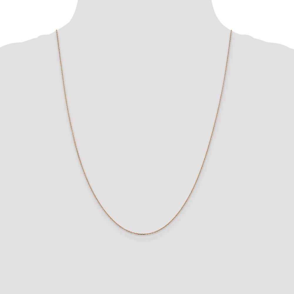 14K Rose Gold 24" Diamond-Cut Cable Chain Necklace with Lobster Clasp by 0