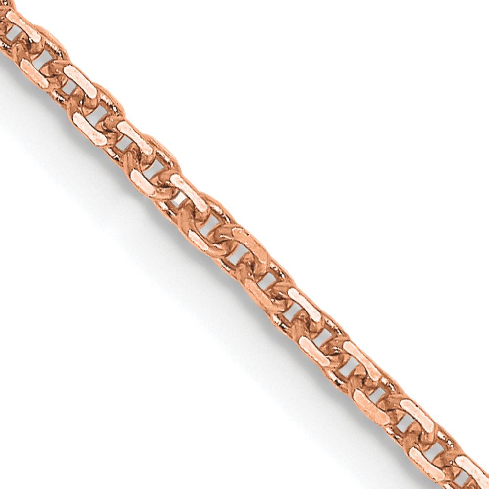 14K Rose Gold 24" Diamond-Cut Cable Chain Necklace with Lobster Clasp by 0