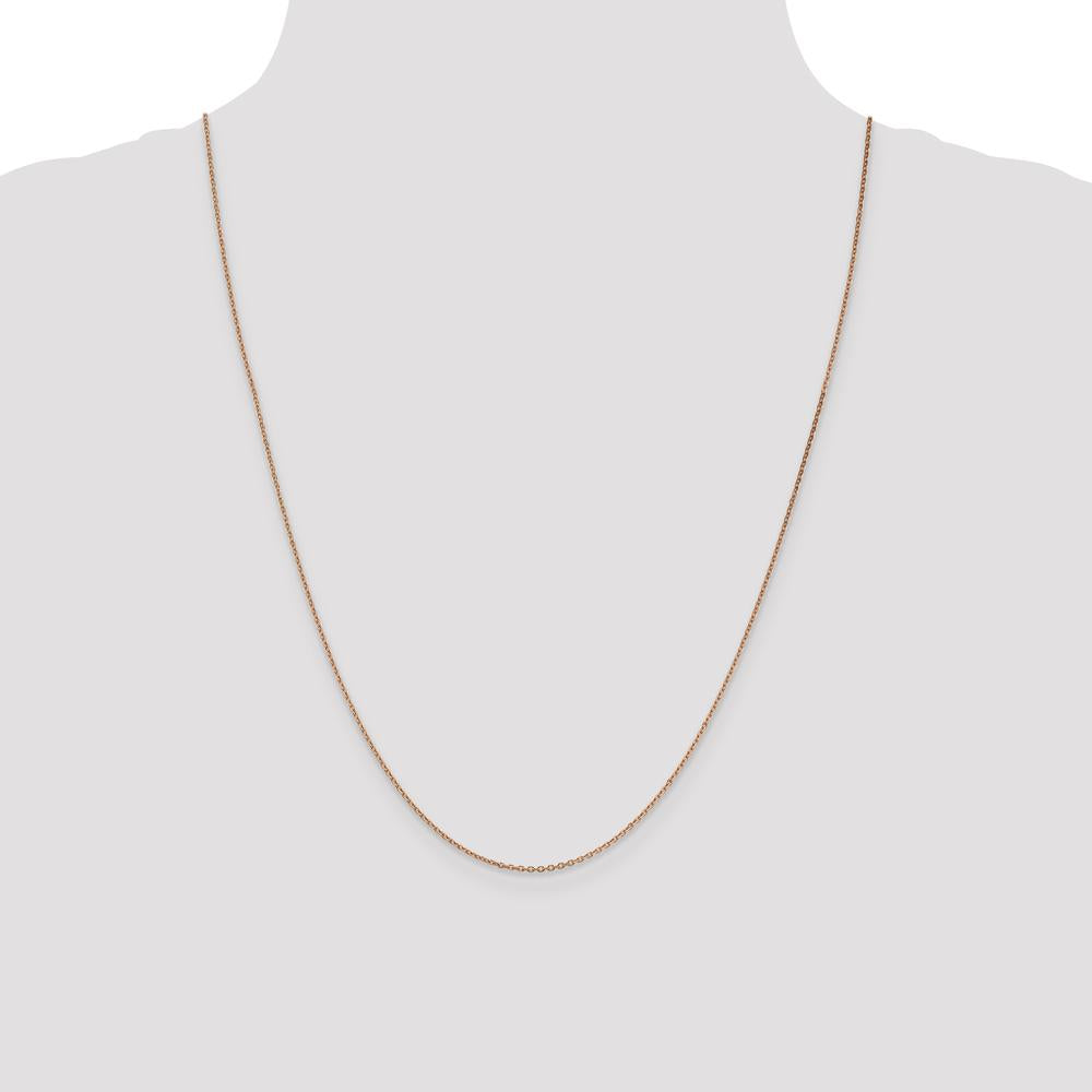 14K Rose Gold 24" Diamond-Cut Cable Chain Necklace with Lobster Clasp by 0