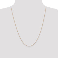 14K Rose Gold 24" Diamond-Cut Cable Chain with Lobster Clasp - 0.8mm Width by 0
