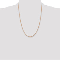 14K Rose Gold 24" Diamond-Cut Rope Chain Necklace - 2mm Width