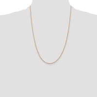 14K Rose Gold 24" Diamond-Cut Rope Chain Necklace with Lobster Clasp - 1.5mm Solid Handcrafted Design