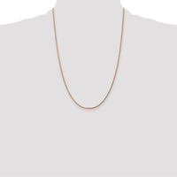 14K Rose Gold 24" Diamond-Cut Rope Chain Necklace with Lobster Clasp - 1.75mm Solid Handcrafted Design