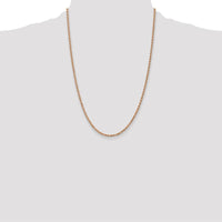 14K Rose Gold 24" Diamond-Cut Rope Chain Necklace with Lobster Clasp - 2.25mm