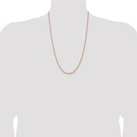 14K Rose Gold 24" Diamond-Cut Rope Chain Necklace with Lobster Clasp - 2.75mm Width