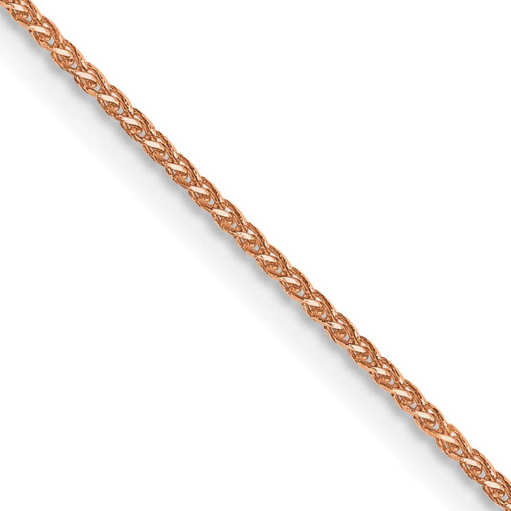 14K Rose Gold 24" Diamond-Cut Spiga Chain with Lobster Clasp - 1.05mm Width by 0
