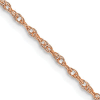 14K Rose Gold 24" Polished Cable Rope Necklace with Spring Ring Clasp