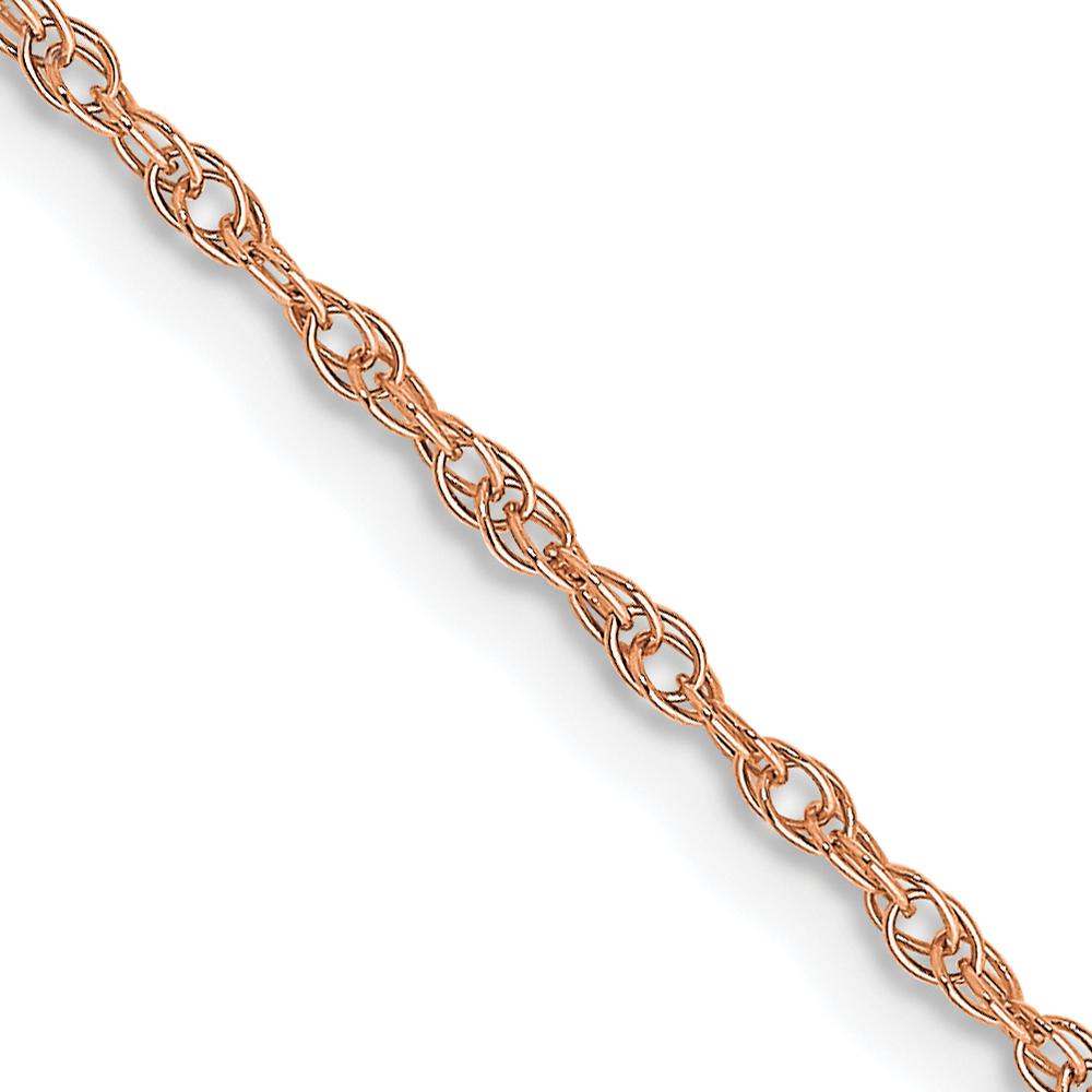 14K Rose Gold 24" Polished Cable Rope Necklace with Spring Ring Clasp