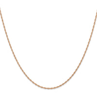 14K Rose Gold 24" Polished Cable Rope Necklace with Spring Ring Clasp