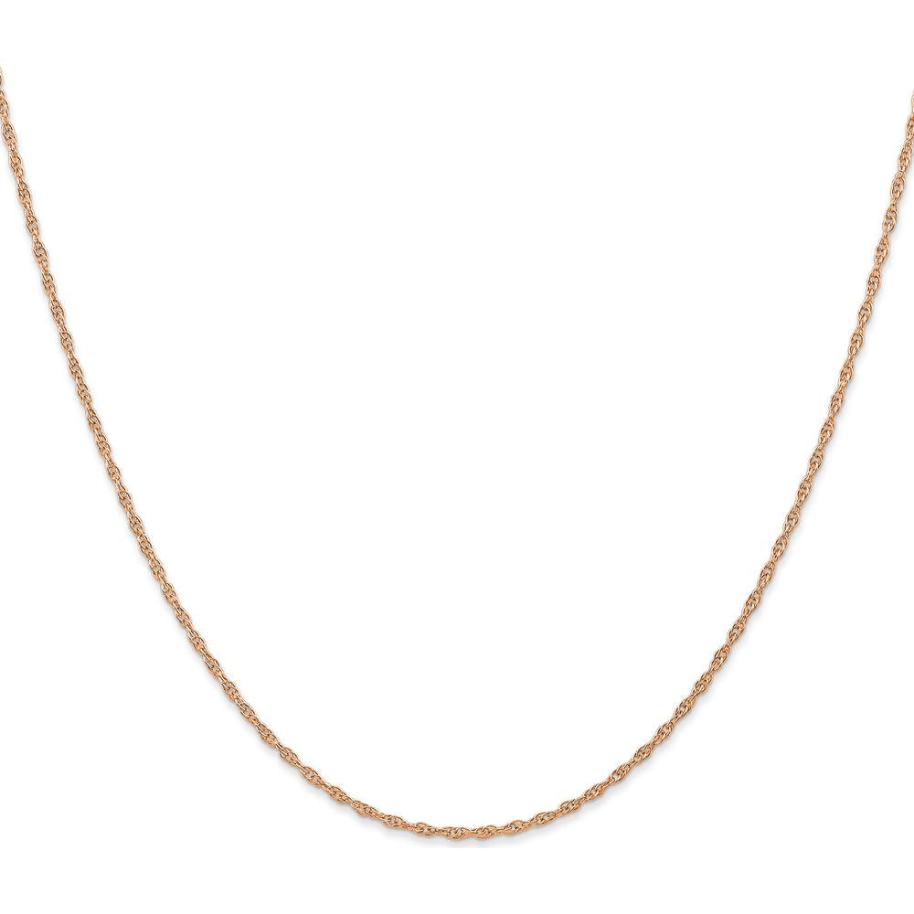 14K Rose Gold 24" Polished Cable Rope Necklace with Spring Ring Clasp