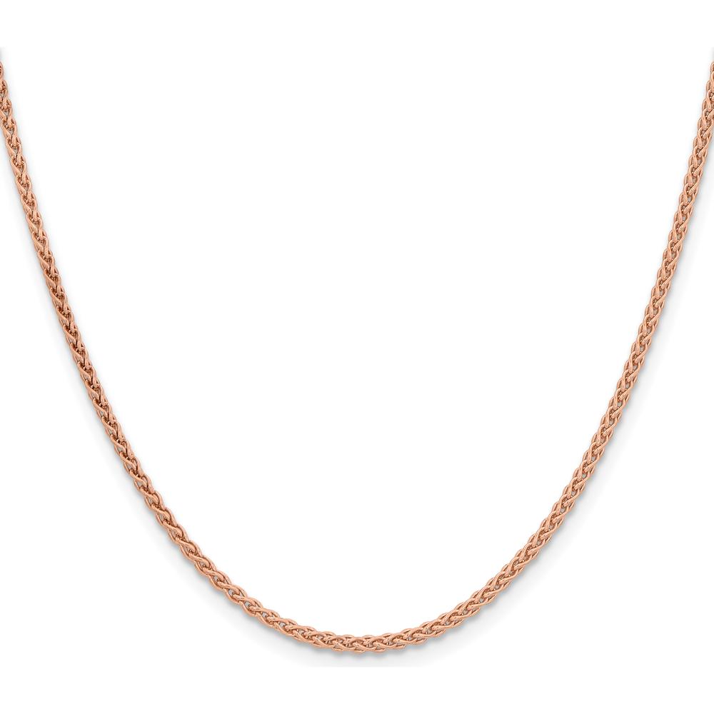 14K Rose Gold 24" Polished Spiga Chain - 2.1mm Solid Gold by 0