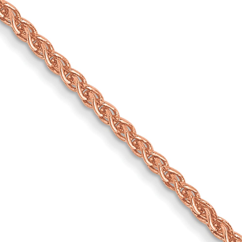 14K Rose Gold 24" Spiga Chain with Lobster Clasp - Solid and Polished Design by 0