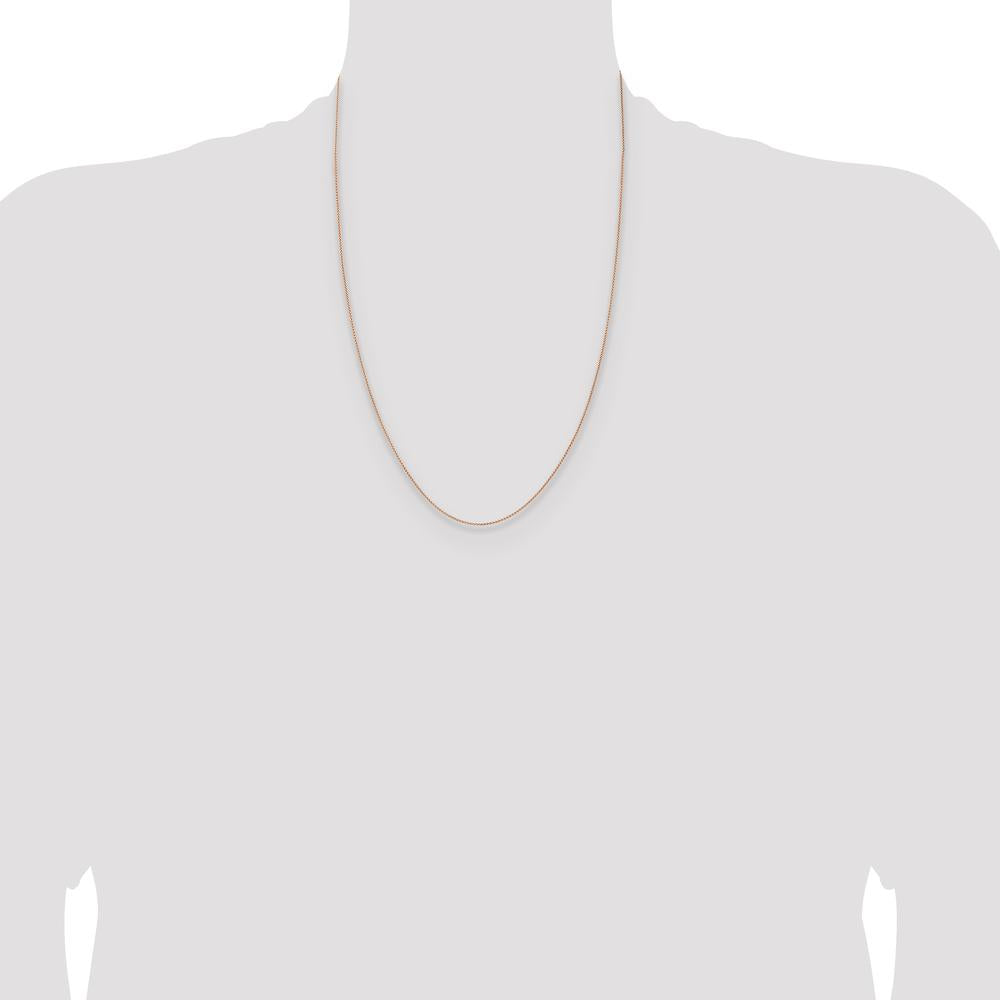 14K Rose Gold 24" Spiga Chain with Lobster Clasp - Solid and Polished Design by 0