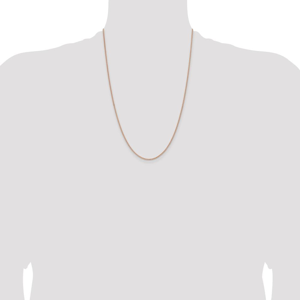 14K Rose Gold 24" Spiga Chain with Polished Finish - 1.7mm Width by 0