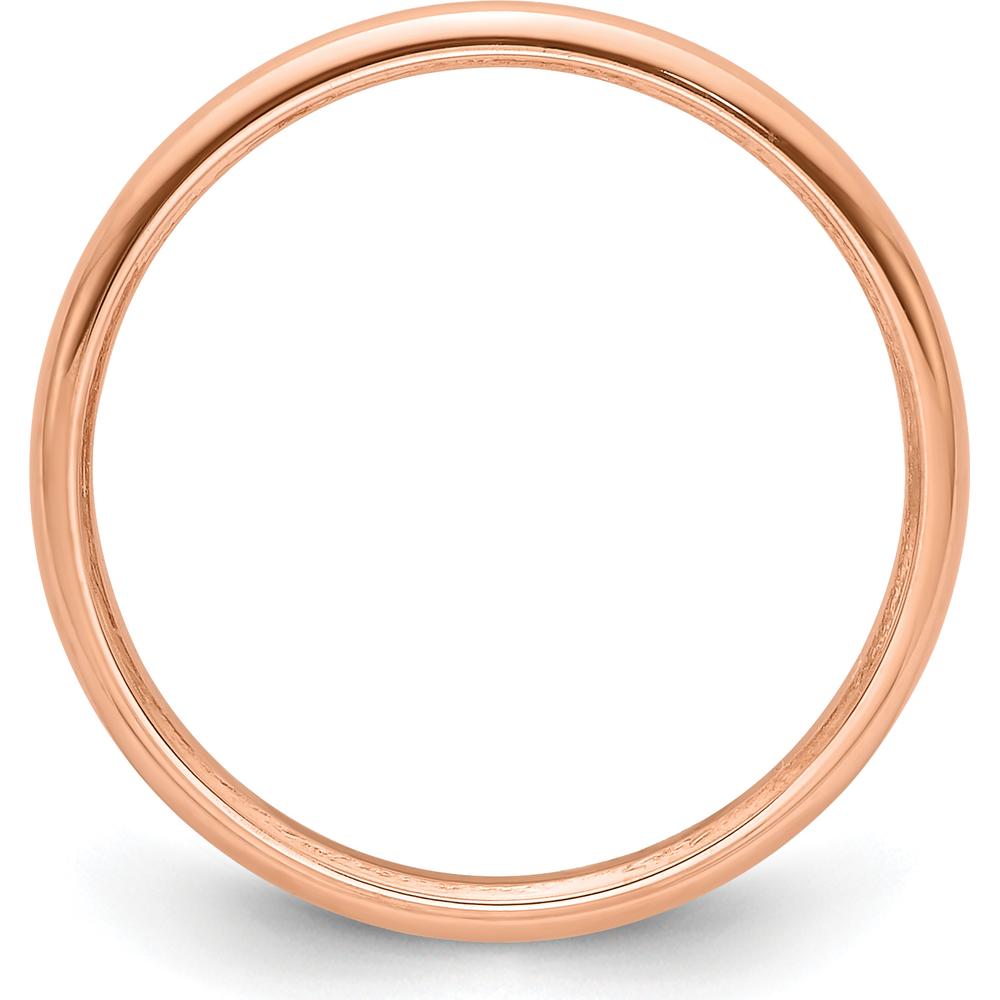 14K Rose Gold 2mm Half Round Wedding Band - Size 11 by 0