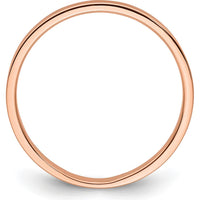 14K Rose Gold 2mm Lightweight Flat Wedding Band - Size 6.5 by 0