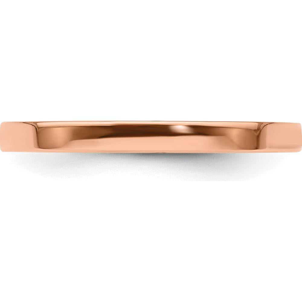 14K Rose Gold 2mm Lightweight Flat Wedding Band Size 8.5 by 0