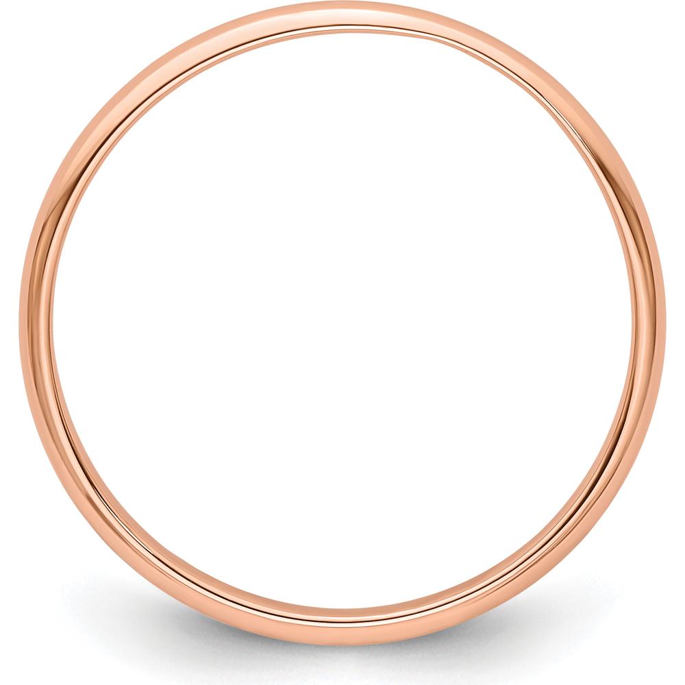 14K Rose Gold 2mm Lightweight Half Round Wedding Band - Size 9 by 0