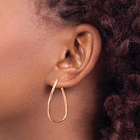 14K Rose Gold 2mm Wavy Hoop Earrings - Polished Finish by 0