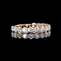 14K Rose Gold 3/4 Eternity Band with 15 Round Brilliant Lab Diamonds - 1.55 Carat Total Weight, E-F Color VS2 Clarity - Covaloro Fine Jewelry