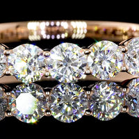 14K Rose Gold 3/4 Eternity Band with 15 Round Brilliant Lab Diamonds - 1.55 Carat Total Weight, E-F Color VS2 Clarity - Covaloro Fine Jewelry