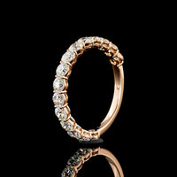 14K Rose Gold 3/4 Eternity Band with 15 Round Brilliant Lab Diamonds - 1.55 Carat Total Weight, E-F Color VS2 Clarity - Covaloro Fine Jewelry