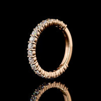 14K Rose Gold 3/4 Eternity Band with 19 Prong-Set Round Lab Diamonds - 0.82 Carat Total Weight, E-F Color, VS1 Clarity - Covaloro Fine Jewelry