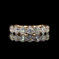 14K Rose Gold 3/4 Eternity Band with Prong Set Round Lab Diamonds - 2.82 Carat Total Weight, E-F Color, VS1 Clarity - Covaloro Fine Jewelry