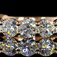 14K Rose Gold 3/4 Eternity Band with Prong Set Round Lab Diamonds - 2.82 Carat Total Weight, E-F Color, VS1 Clarity - Covaloro Fine Jewelry