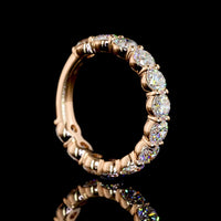 14K Rose Gold 3/4 Eternity Band with Prong Set Round Lab Diamonds - 2.82 Carat Total Weight, E-F Color, VS1 Clarity - Covaloro Fine Jewelry