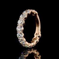 14K Rose Gold 3/4 Eternity Band with Prong Set Round Lab Diamonds - 2.82 Carat Total Weight, E-F Color, VS1 Clarity - Covaloro Fine Jewelry