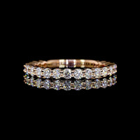 14K Rose Gold 3/4 Eternity Band with Round Brilliant Cut Lab Diamonds - 0.73 Carat Total Diamond Weight, E-F Color VS Clarity - Covaloro Fine Jewelry