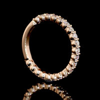 14K Rose Gold 3/4 Eternity Band with Round Brilliant Cut Lab Diamonds - 0.73 Carat Total Diamond Weight, E-F Color VS Clarity - Covaloro Fine Jewelry