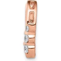 14K Rose Gold 3-Stone Heart Diamond Slide Pendant - 1/6 Carat Total Diamond Weight by Monteluci Fine Jewelry