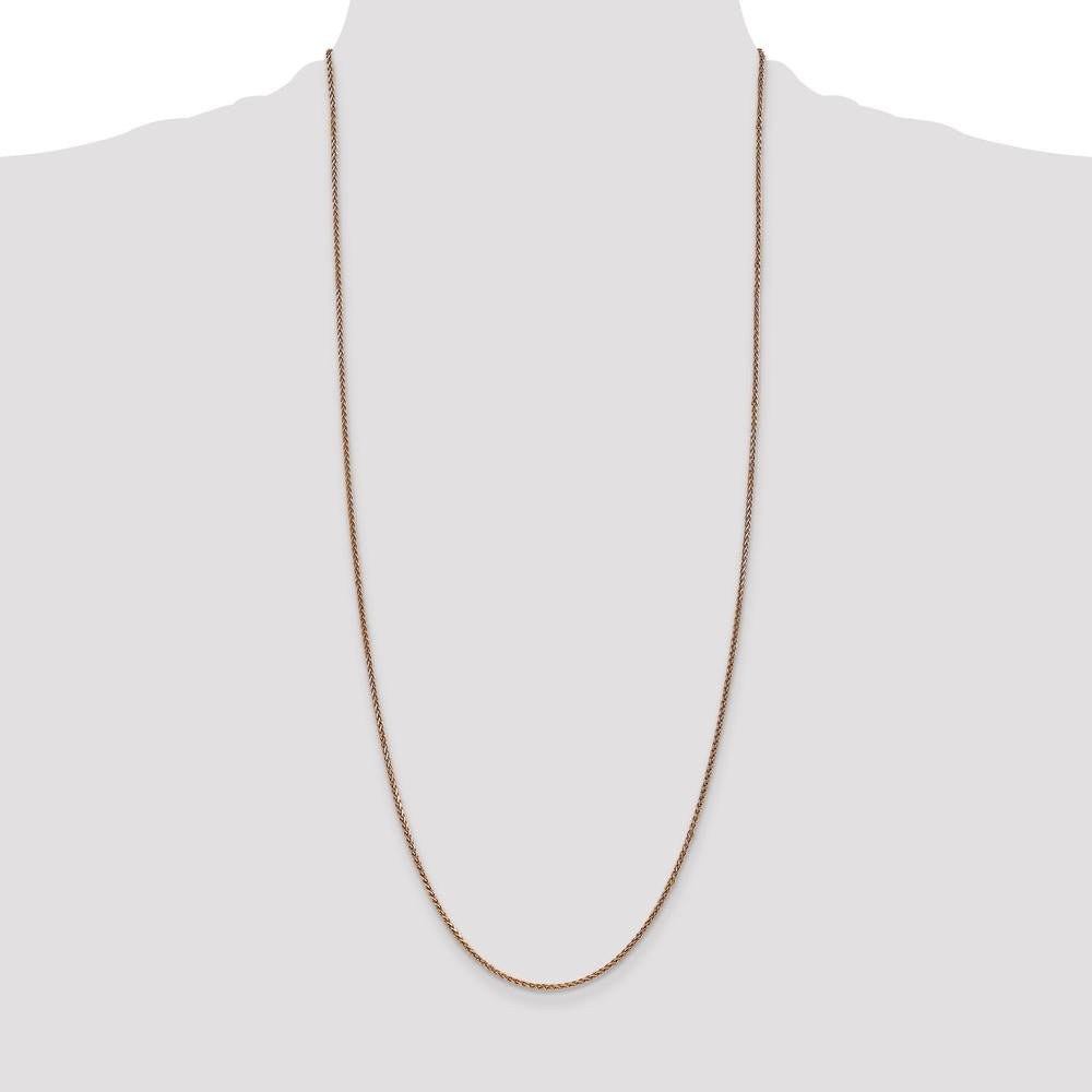 14K Rose Gold 30" 1.7mm Diamond-Cut Spiga Chain Necklace with Lobster Clasp by 0