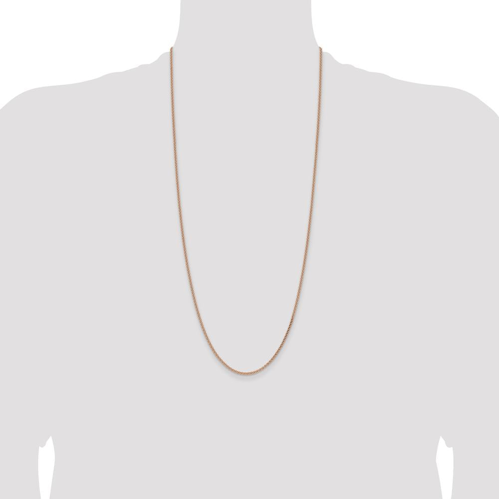 14K Rose Gold 30" 2.1mm Solid Polished Spiga Chain with Lobster Clasp by 0