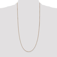 14K Rose Gold 30" Box Link Chain Necklace - 1.10mm Width with Lobster Clasp by 0