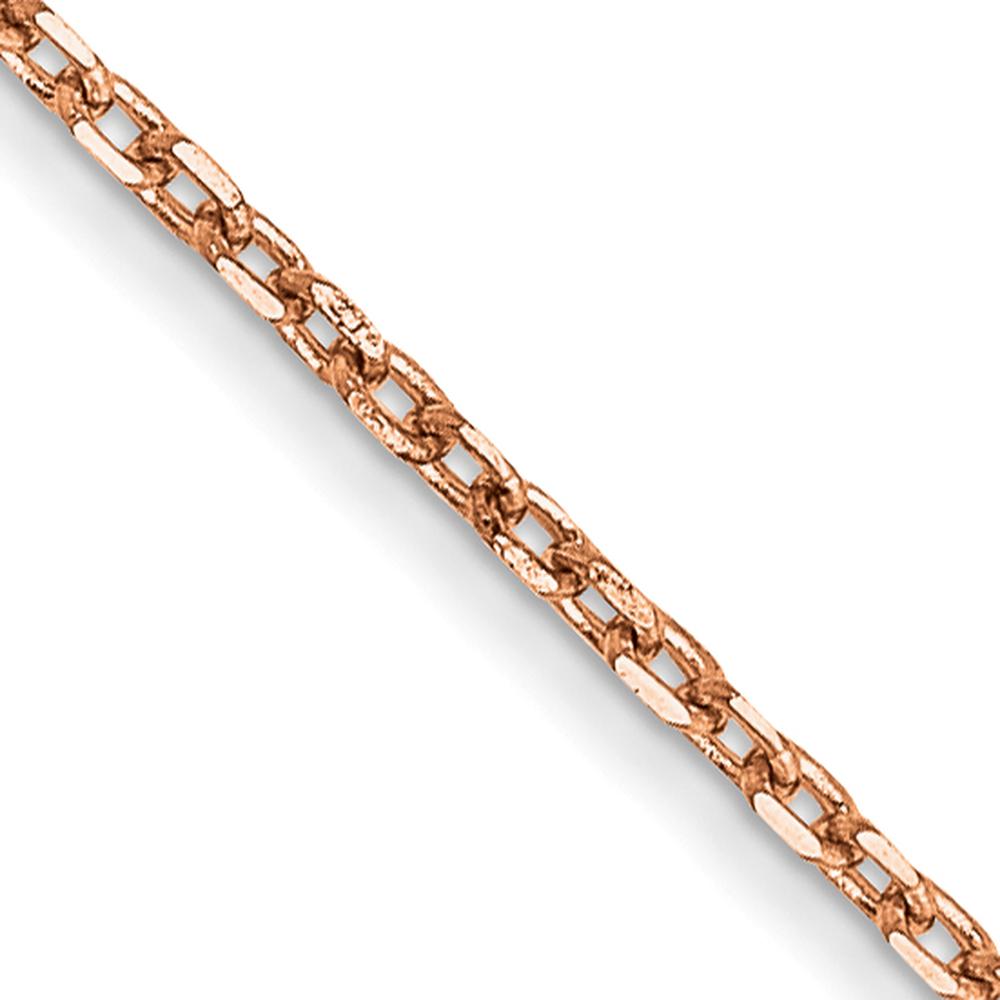 14K Rose Gold 30" Diamond-Cut Cable Chain with Lobster Clasp by 0