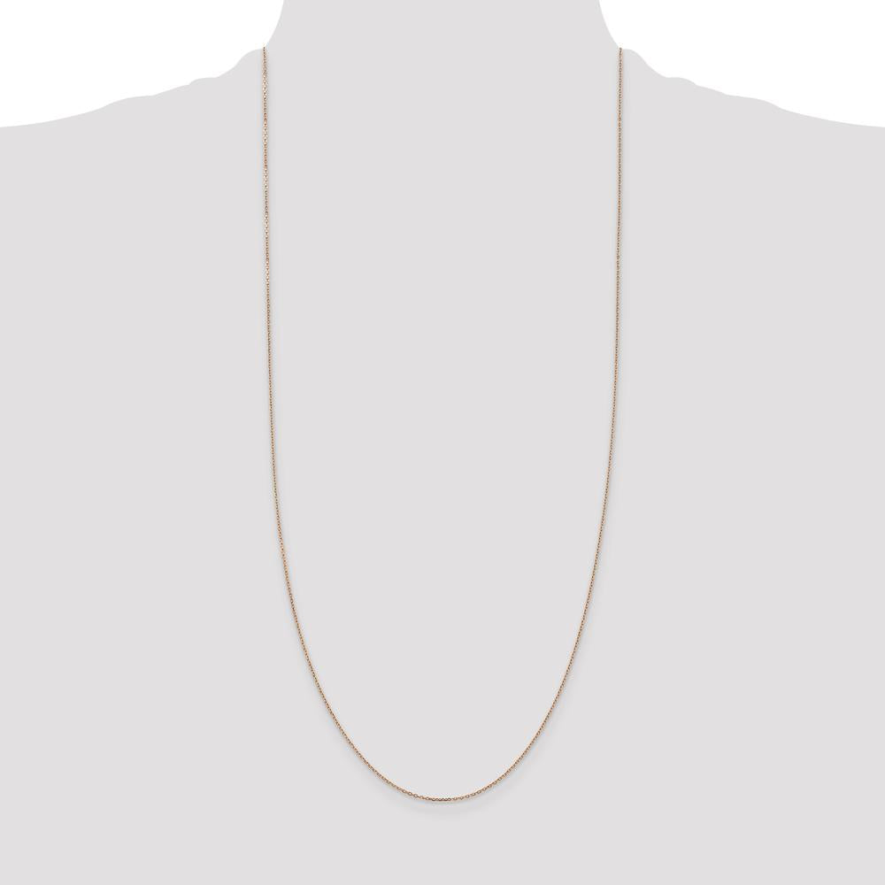 14K Rose Gold 30" Diamond-Cut Cable Chain with Lobster Clasp by 0